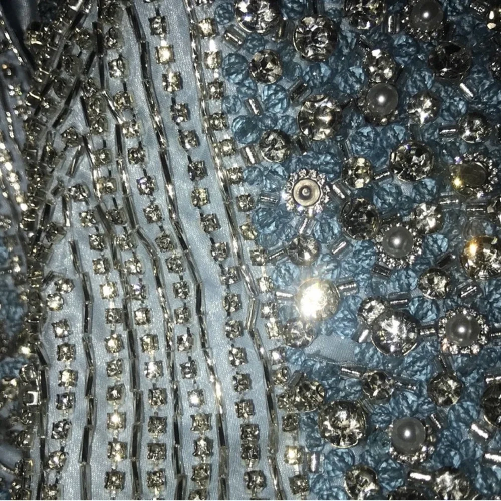 Mac Duggal NEW Beaded Halter Chiffon A-Line Gown 6 bABY blue Prom Formal dress - Picture 6 of 8